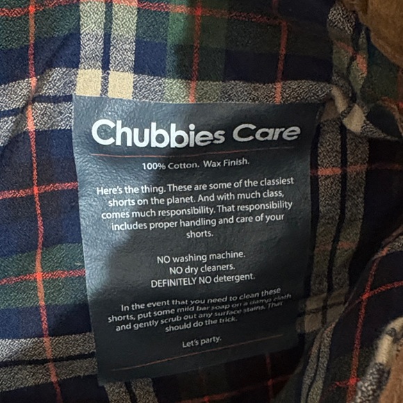 Chubbies Waxed Flannel Lined Casual Shorts - Picture 6 of 6